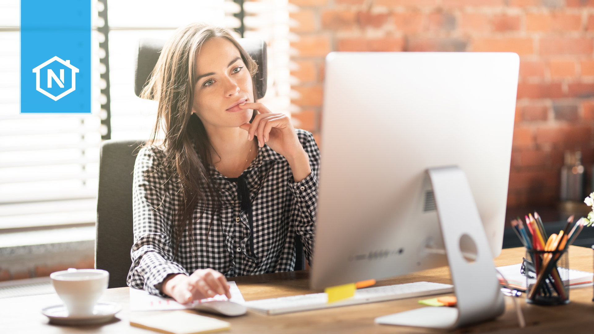 Salesperson researching buyer experience platform.